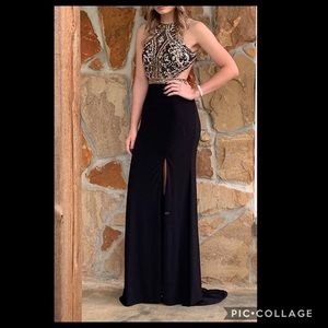 Black/Rose Gold Prom Dress size 4